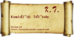 Komlódi Tünde névjegykártya