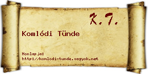 Komlódi Tünde névjegykártya