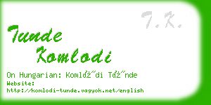 tunde komlodi business card